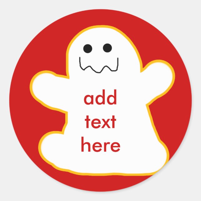 Pegatina Redonda Ghost personalizado Añadir su propio título o text (Anverso)