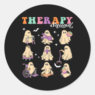 Pegatina Redonda Ghost Physical Therapy Squad Slp Ot Team Hallow