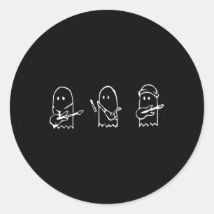 Pegatina Redonda Ghost Tocando Guitarra Lazy Halloween Disstume Div