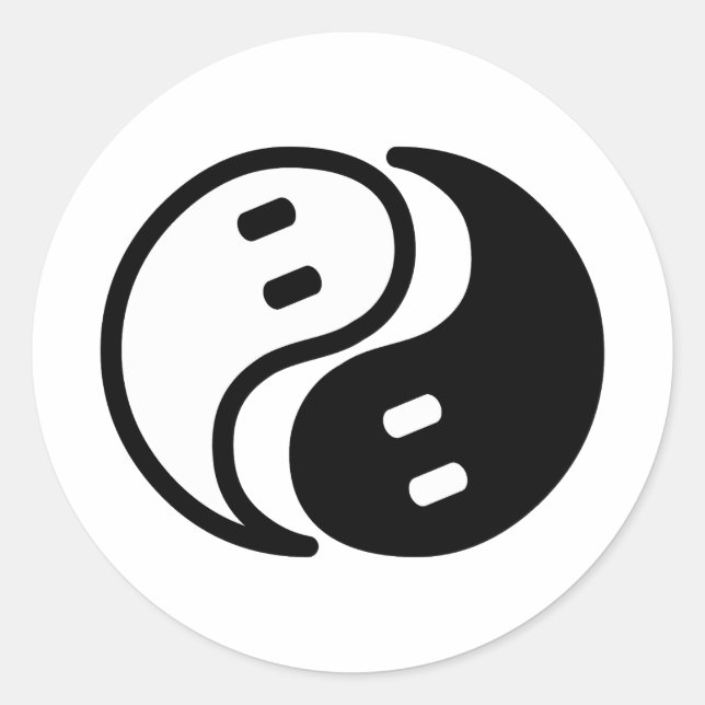 Pegatina Redonda Ghost Yin Yang (Anverso)