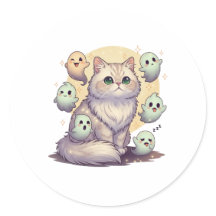 Ghostly Persian - Fluffy Persian Cat Halloween