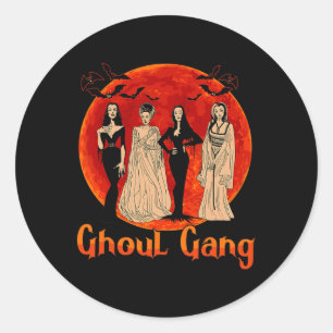 Pegatina Redonda Ghoul Gang Horror Gótico Queens Halloween Bride Di