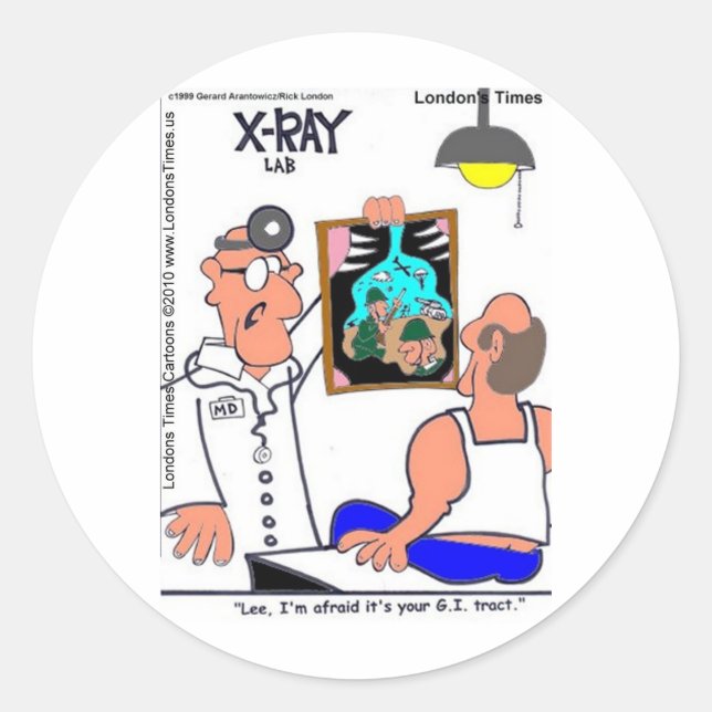 Pegatina Redonda GI Tract Gracioso Regalos de Tees médicos gastroin (Anverso)