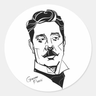 Pegatina Redonda Giacomo Puccini