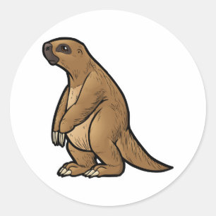 Pegatina Redonda Giant Ground Sloth