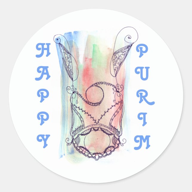 Pegatina Redonda Giant Megillah Scroll Purim (Anverso)