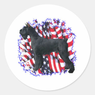 Pegatina Redonda Giant Schnauzer Patriot
