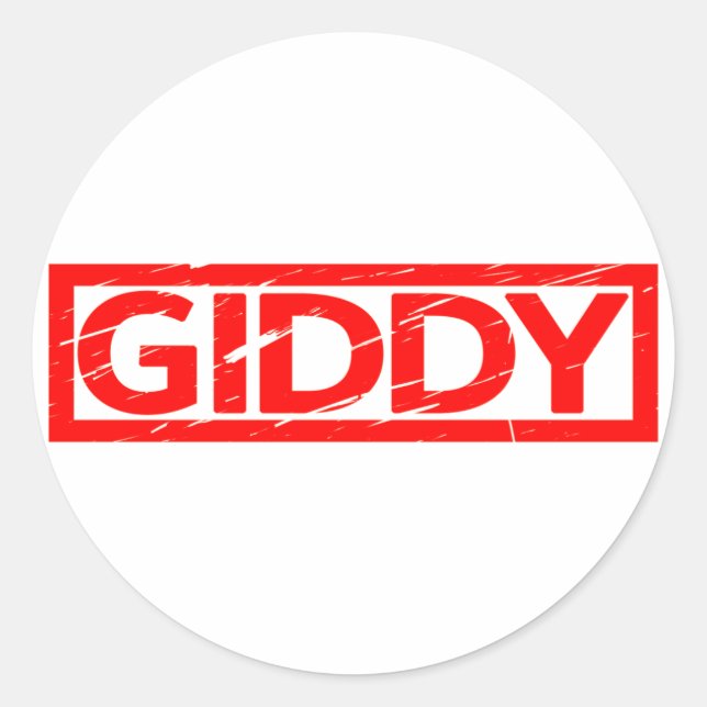 Pegatina Redonda Giddy Stamp (Anverso)