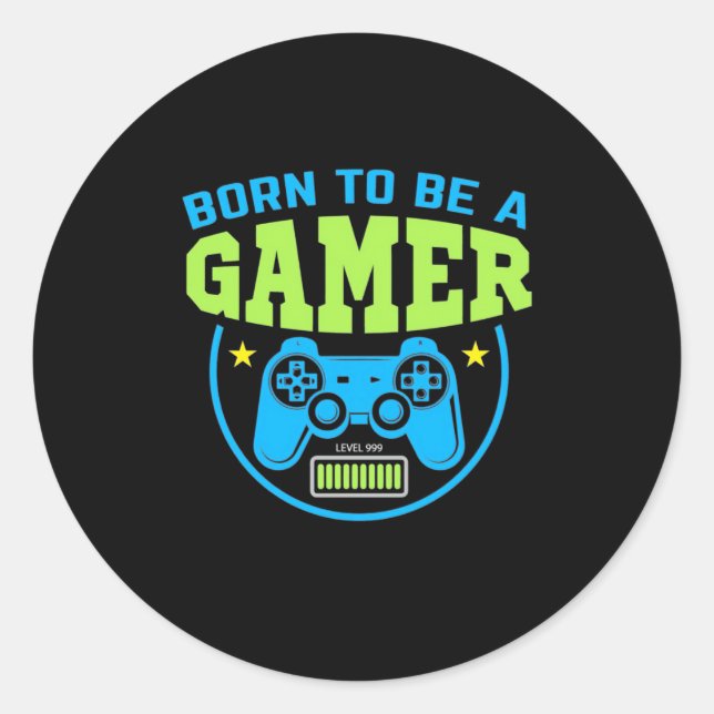 Pegatina Redonda Gift de jugador | Nacido Para Ser Un Jugador (Anverso)