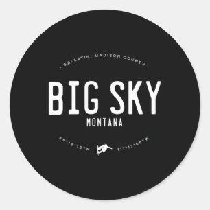 Pegatina Redonda Gigante gráfico del cielo de Montana con molestias