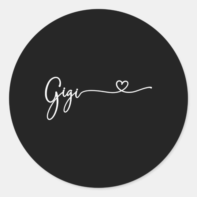 Pegatina Redonda Gigi Para El Día De La Madre Abuela (Anverso)