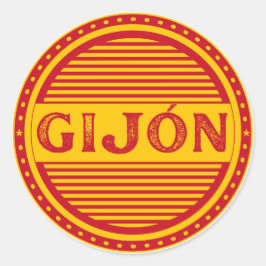 Pegatina Redonda Gijón City Pride Emblem – Spanish Identity