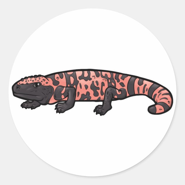Pegatina Redonda Gila Monster (Anverso)