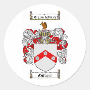 PEGATINA REDONDA GILBERT FAMILIAR CREST - GILBERT COAT OF ARMS