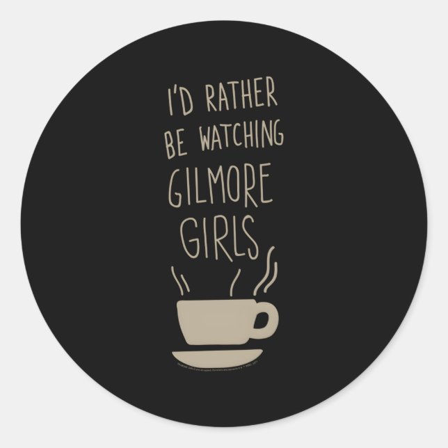 Pegatina Redonda Gilmore Prefiero Estar Viendo (Anverso)