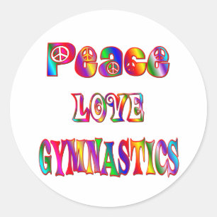 Pegatina Redonda Gimnasia de amor por la paz