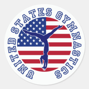 Pegatina Redonda Gimnasia de Estados Unidos