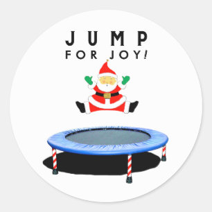 Pegatina Redonda Gimnasia en trampolín para vacaciones de Navidad