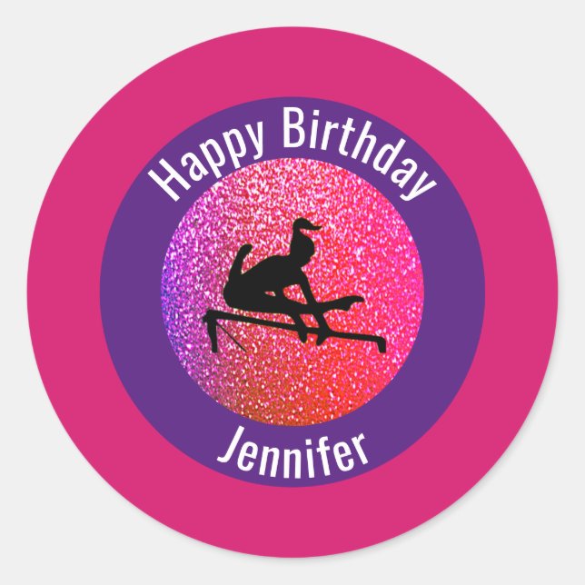 Pegatina Redonda Gimnasia esparce a Pegatinas de bares desiguales (Anverso)