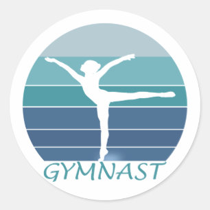 PEGATINA REDONDA GIMNASIA- ME ENCANTAN LOS GIMNASTICOS.