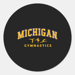 Pegatina Redonda Gimnasia Michigan Gymnast Acrobatics camiseta.png
