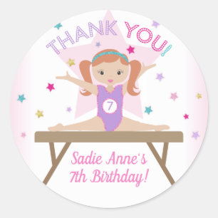 Pegatina Redonda Gimnasia Salta Partido Cumpleaños Cabello Rojo Gra