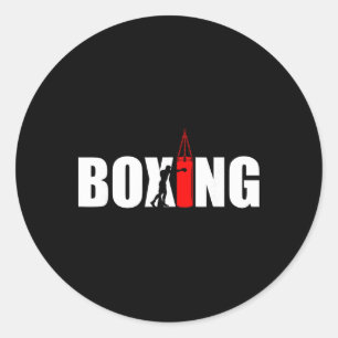 Pegatina Redonda Gimnasio Amante del Boxeo Boxeador Kickboxing Kick