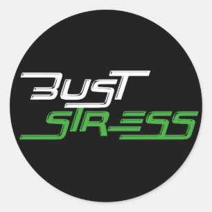 Pegatina Redonda Gimnasio de entrenamiento de estrés de busto