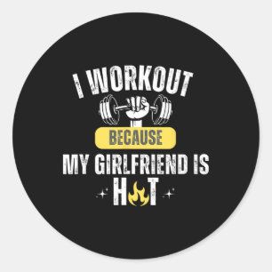 Pegatina Redonda Gimnasio de Fitness Divertido Me Entreno Porque Mi