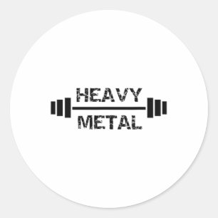Pegatina Redonda Gimnasio de Heavy Metal Fitness Pesas Culturismo