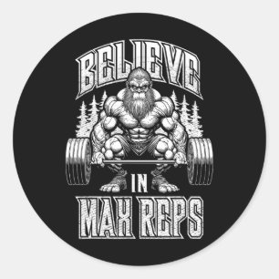 Pegatina Redonda Gimnasio De Pie Grande Cree En El Bodybuild De Lev