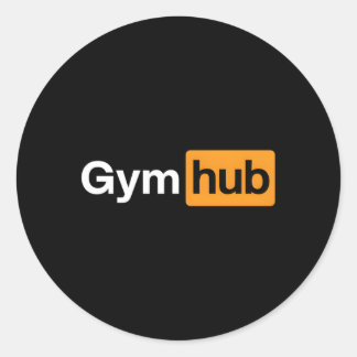 Pegatina Redonda Gimnasio del centro de deportes de peso Gimnasio