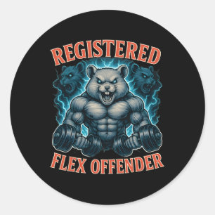 Pegatina Redonda Gimnasio divertida de infractor flexible registrad