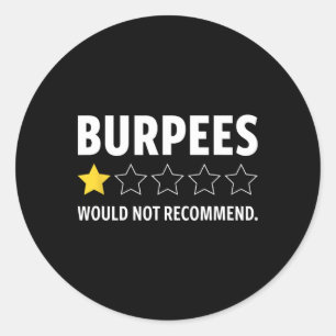 Pegatina Redonda Gimnasio Divertido Fitness Burpees Culturismo Leva