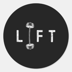 Pegatina Redonda Gimnasio divertido Lift Inspirando Gráfico Motivac