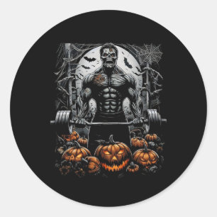 Pegatina Redonda Gimnasio espeluznante Fitness Fun-Halloween