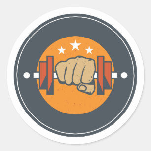 Pegatina Redonda Gimnasio estético / Fitness más fuerte cada día