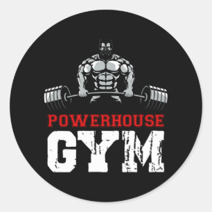 Pegatina Redonda Gimnasio Powerhouse