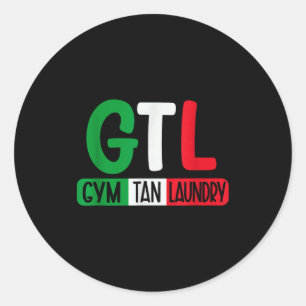 Pegatina Redonda Gimnasio Tan Lavandería Gtl Nueva Jersey Jardín Nj