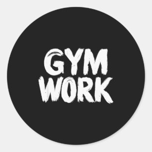 Pegatina Redonda Gimnasio Trabajo Fitness Culturismo Entrenamiento 