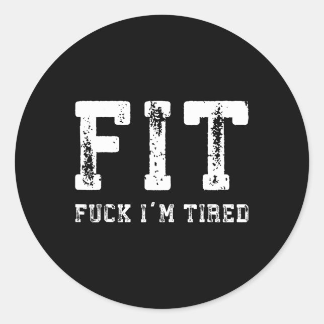 Pegatina Redonda Gimnasio Vintage Fit (Anverso)