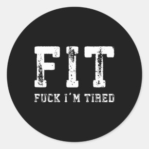 Pegatina Redonda Gimnasio Vintage Fit