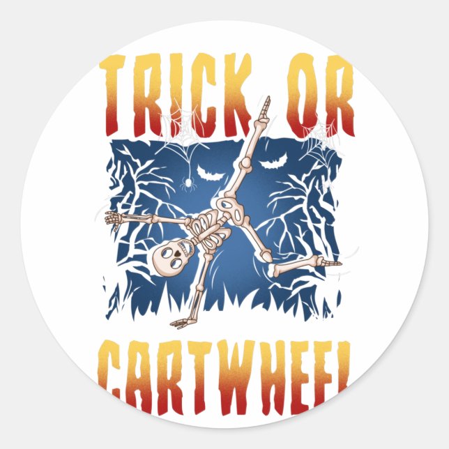 Pegatina Redonda Gimnastic Sports Lover Skeletrol Cartonaje (Anverso)