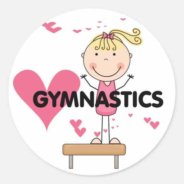 Pegatina Redonda GIMNASTICS - Gimnasia de amor Tshirts y regalos (Anverso)