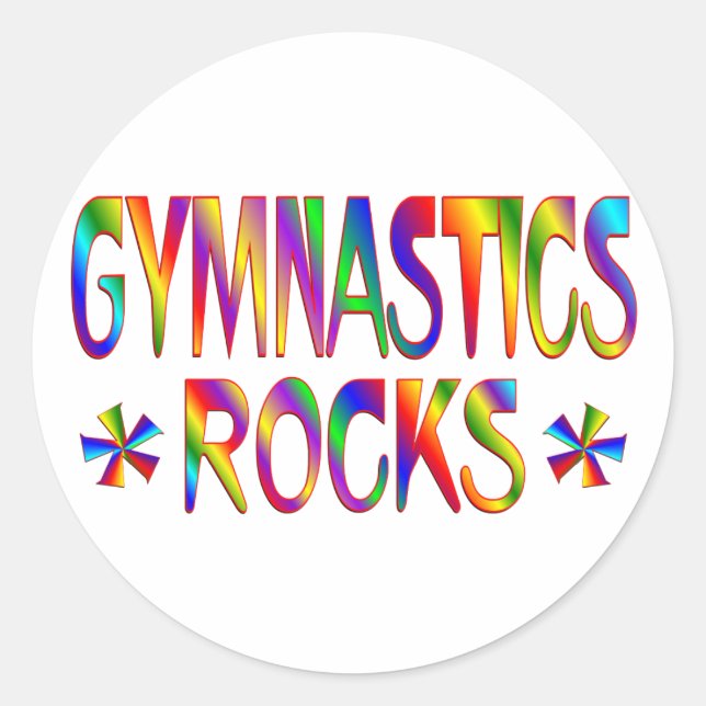 PEGATINA REDONDA GIMNASTICS ROCKS (Anverso)