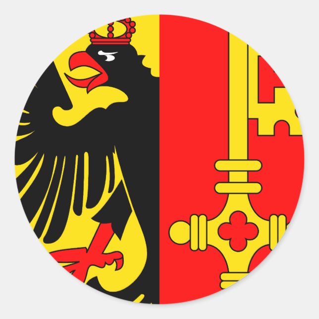 Pegatina Redonda Ginebra, Suiza (Anverso)