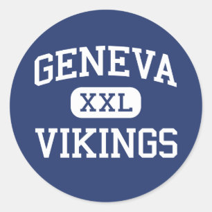 Pegatina Redonda Ginebra Vikings Middle School Ginebra Illinois