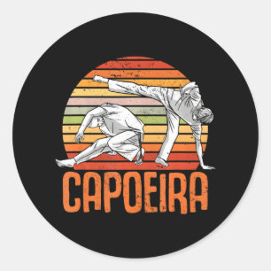 Pegatina Redonda Ginga Capoeira Brasil Danza de Artes Marciales MMA