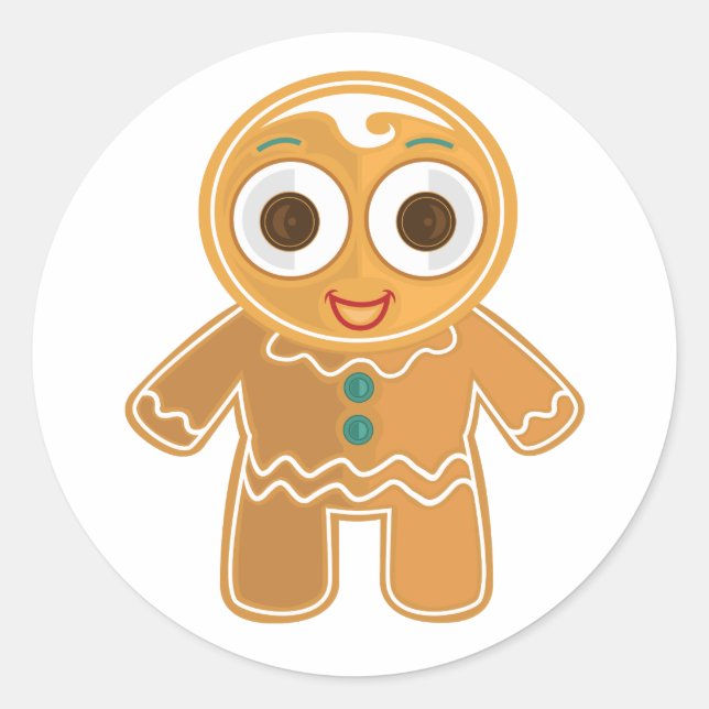 Pegatina Redonda Ginger Bread Man (Anverso)