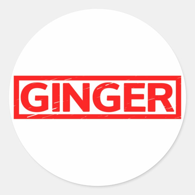 Pegatina Redonda Ginger Stamp (Anverso)